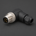 AB M12 Male 4 Pin Connector Angled Screw Terminal