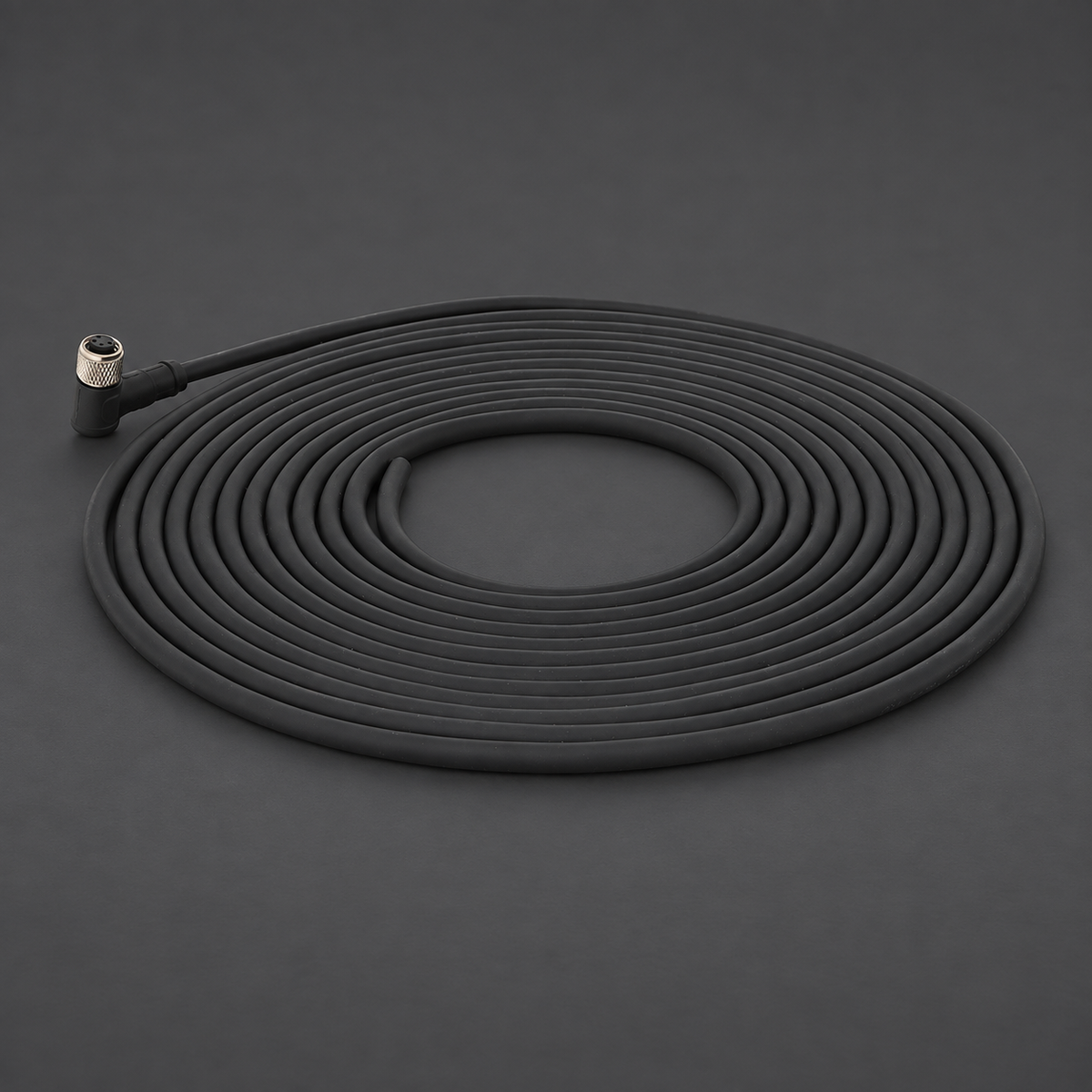 M12 Female 5 Pin 90 Degree Angled Connector IP67 Waterproof PVC Pre-molded 5M Cable