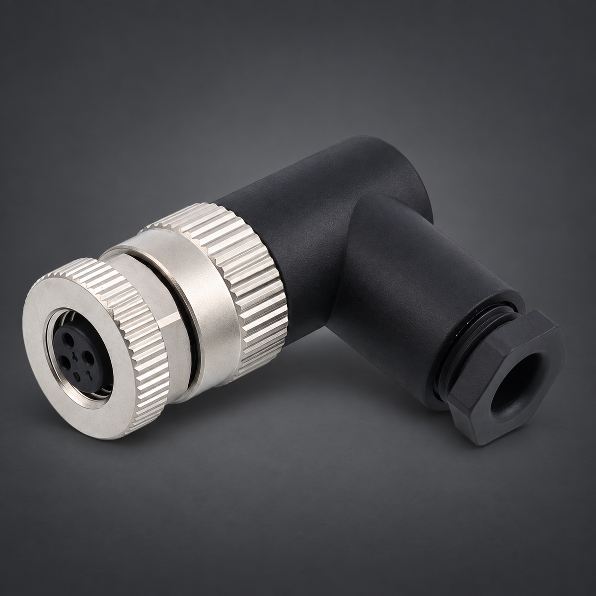 AB M8 Female 3 Pin Connector Angled Screw Terminal