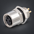 AB M8 Female 3 Pin Connector Circular Bulkhead