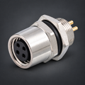 AB M8 Female 4 Pin Connector Circular Bulkhead