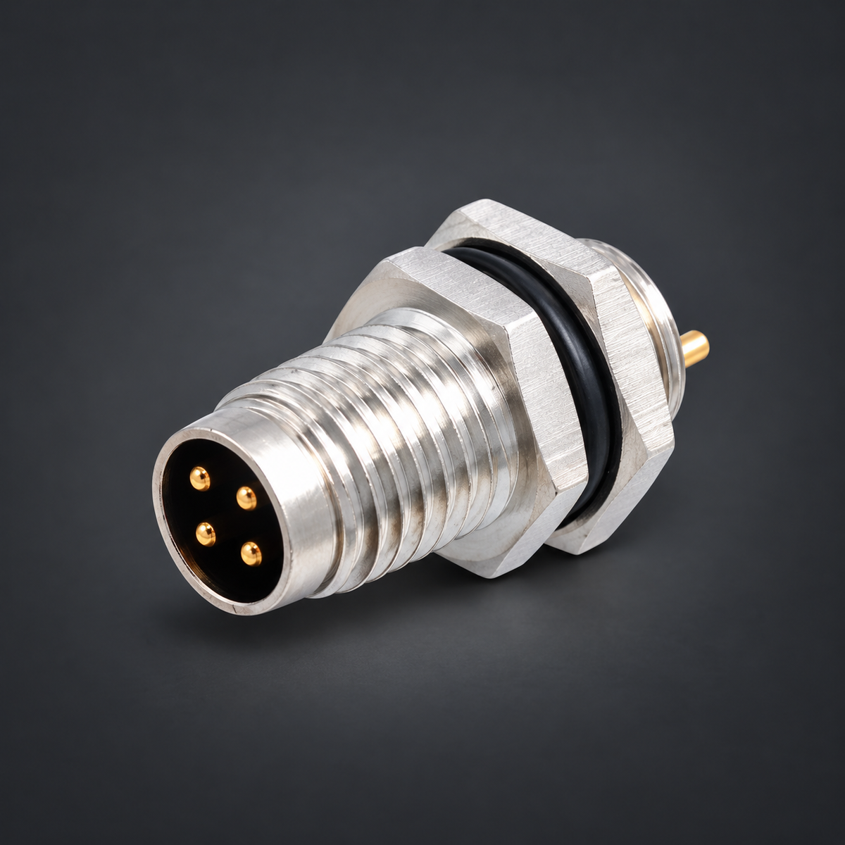 AB M8 Male 4 Pin Connector Circular Bulkhead
