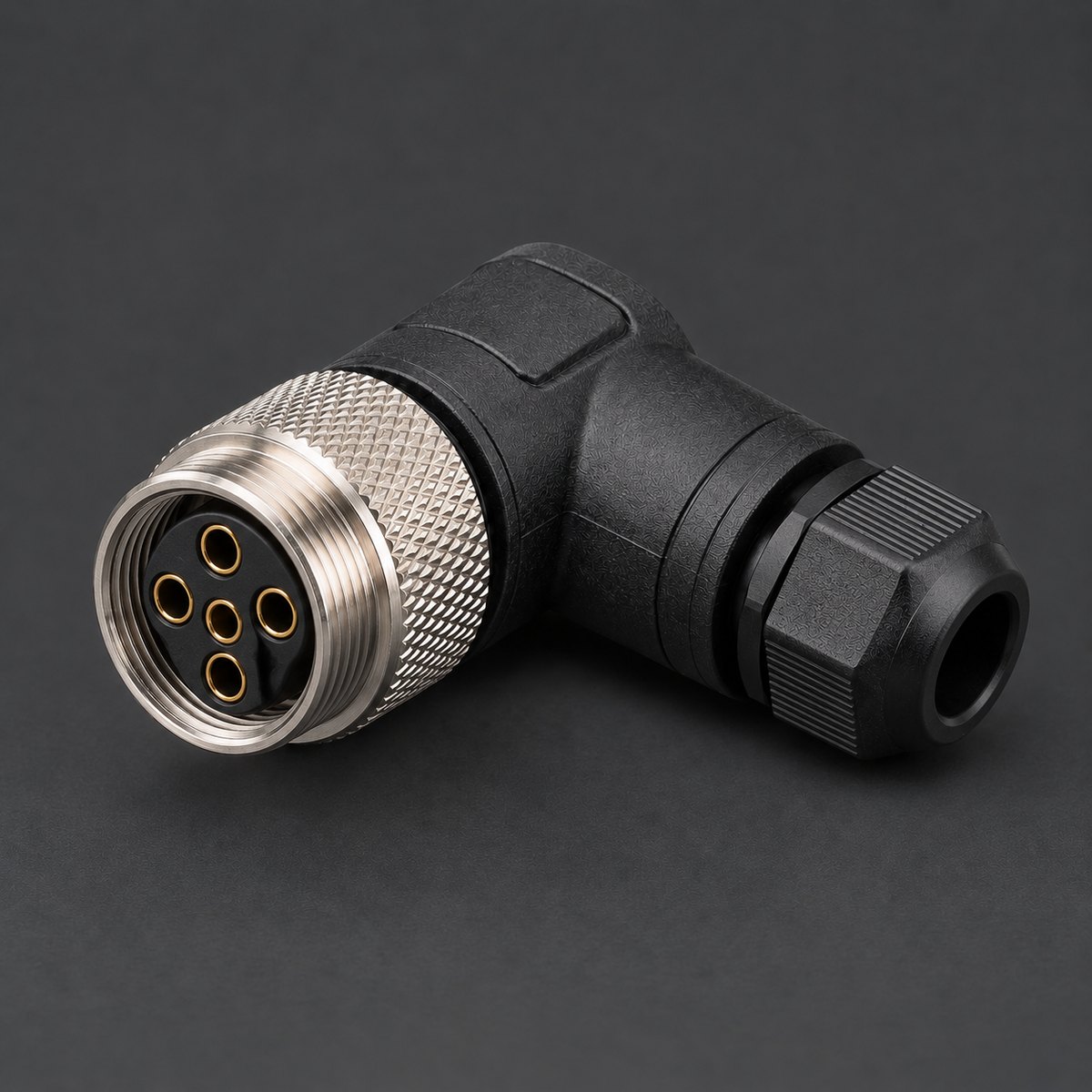 AB M12 Female 5 Pin Connector Angled Screw Terminal