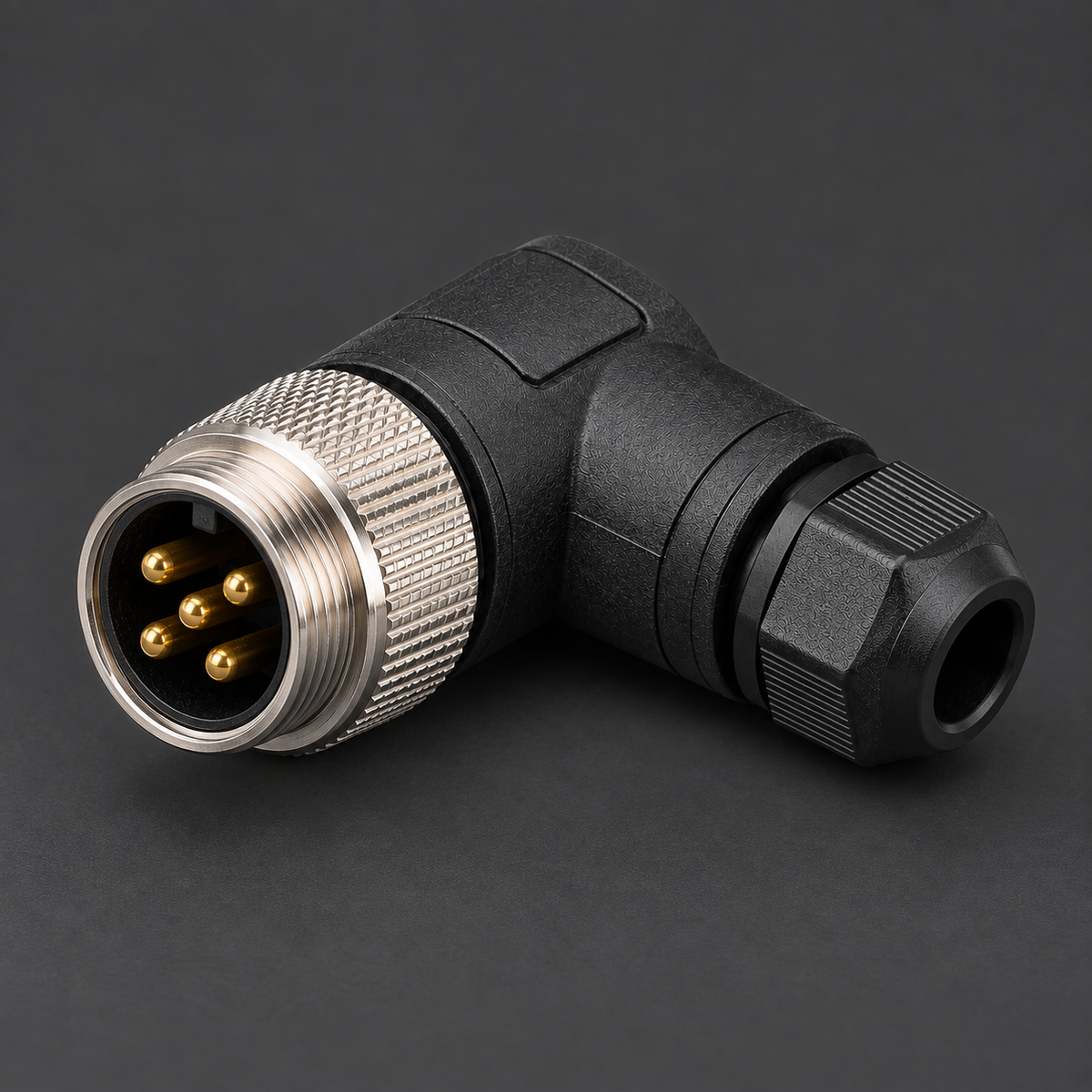 AB M12 Male 5 Pin Connector Angled Screw Terminal